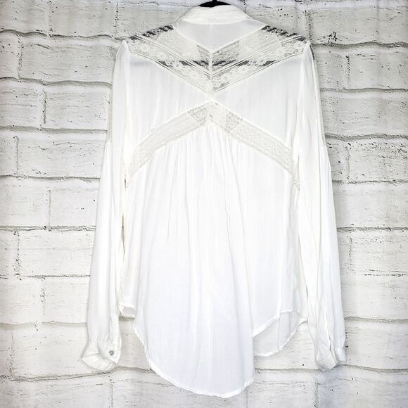 Free People Wild Wind white lace blouse small - Picture 10 of 10